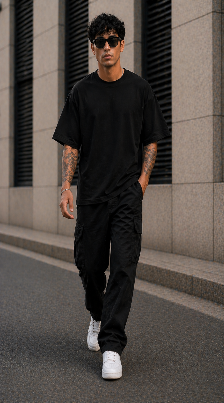 New Round Neck 180 GMS T-shirt Plain Black