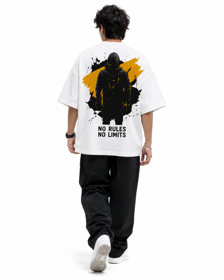 New Lunched Men's 240 GSM Oversized White printed  T-Shirt