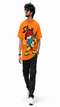 New Lunched Men's 240 GSM Oversized Orange printed  T-Shirt