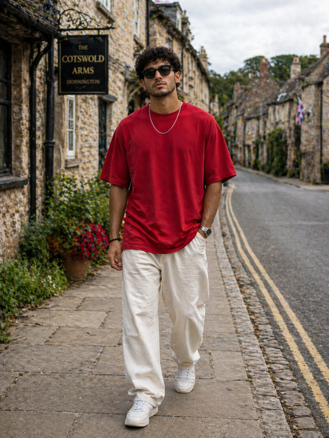New Lunched Men's 240 GSM Oversized Red Color Plain T-Shirt