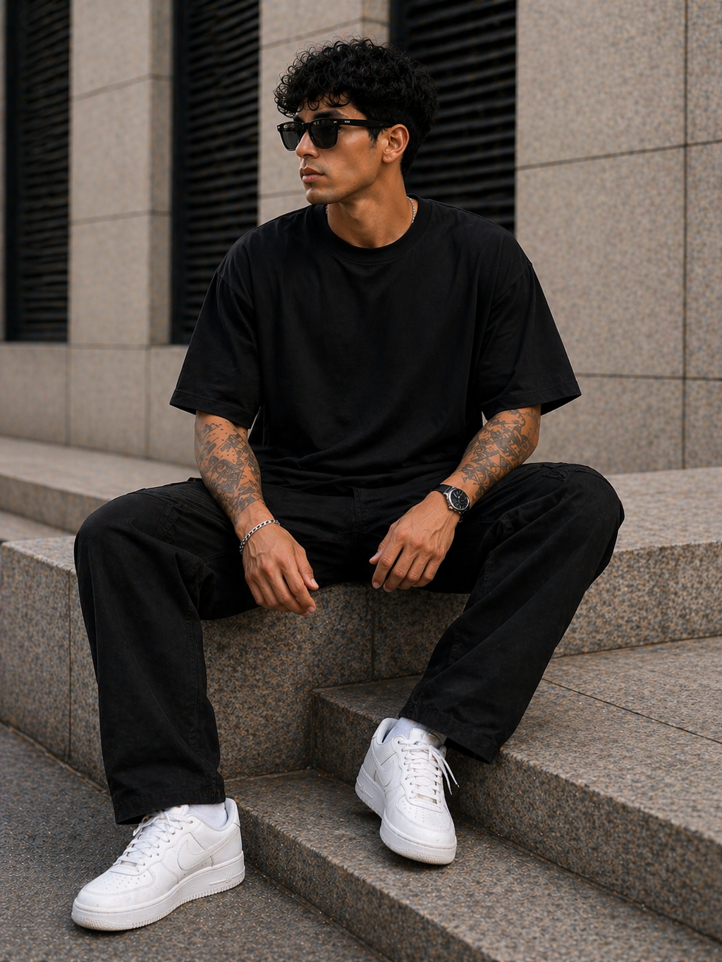 New Round Neck 180 GMS T-shirt Plain Black